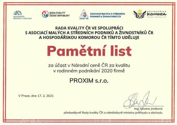 Czech National Award for quality in a family business