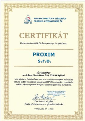 Firma PROXIM se stala členem AMSP